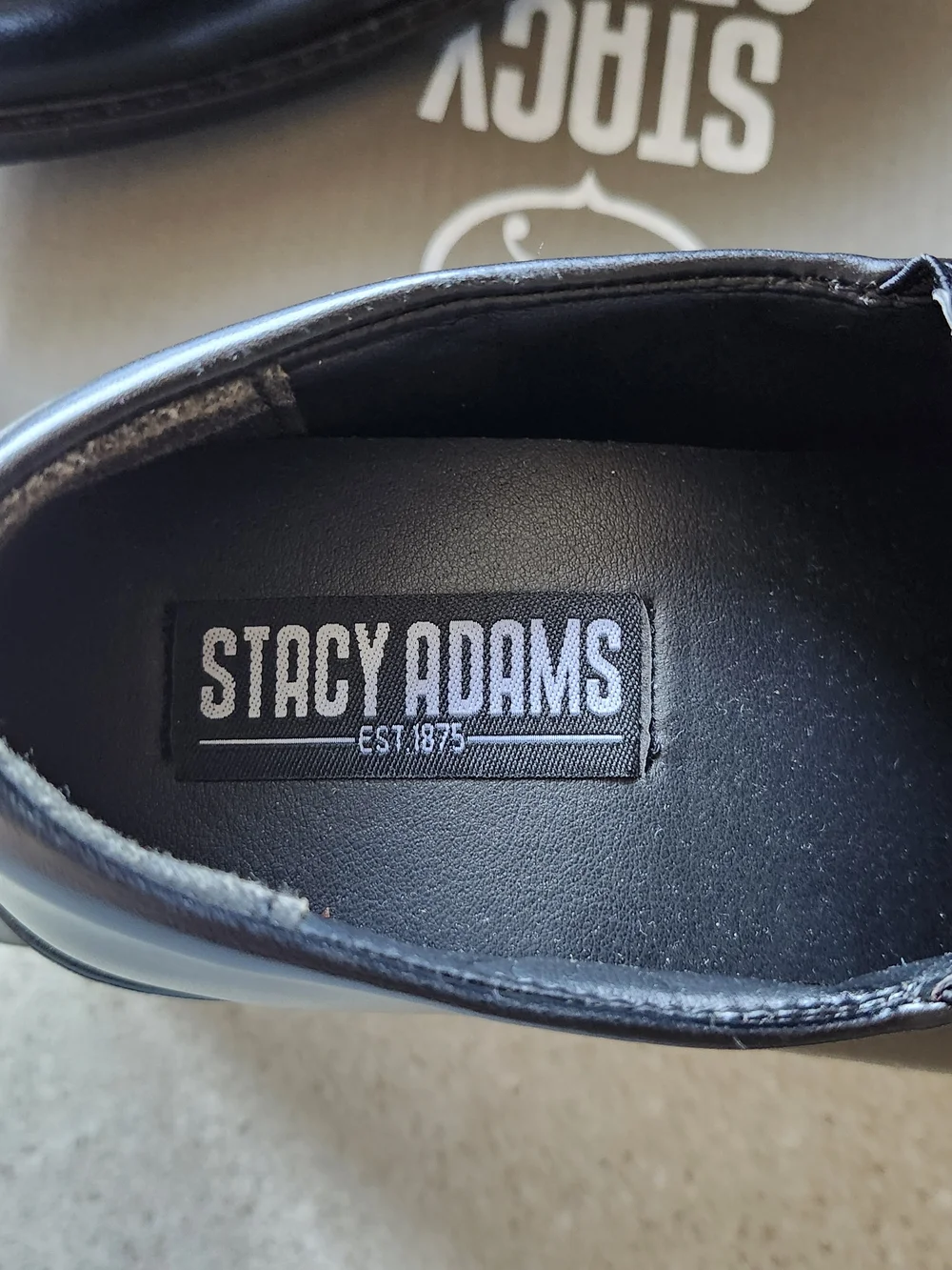 Stacy Adams Black Leather Slip-On Loafers
